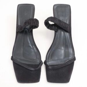 KHAITE Black Women's Kitten Heel Sandals